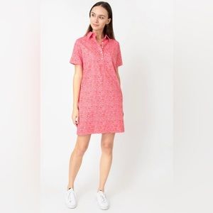 ANN MASHBURN Short-Sleeved Popover Dress Red Poppy Size Small